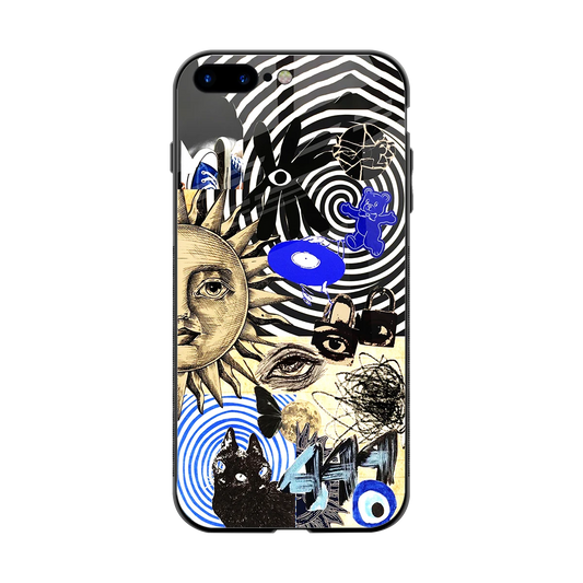 Psychedelic Vibes back phone cover | glass case for iphone 8 plus