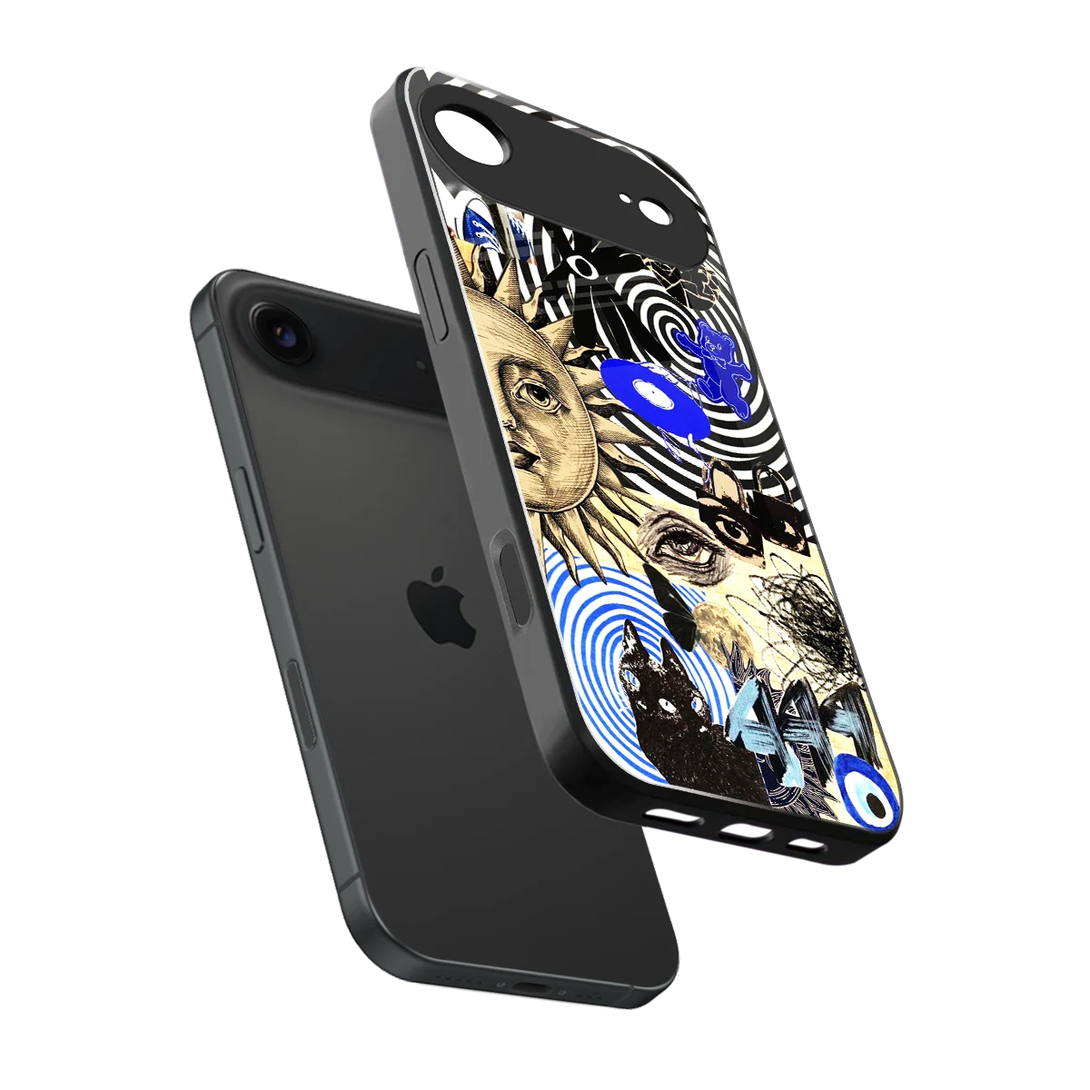 Psychedelic Vibes sleek iphone air cover with tempered glass back and TPU edges