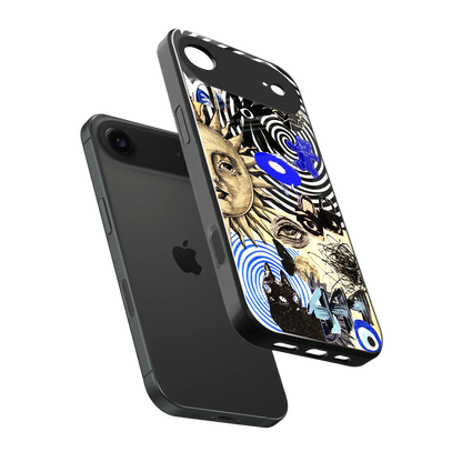 Psychedelic Vibes sleek iphone air cover with tempered glass back and TPU edges