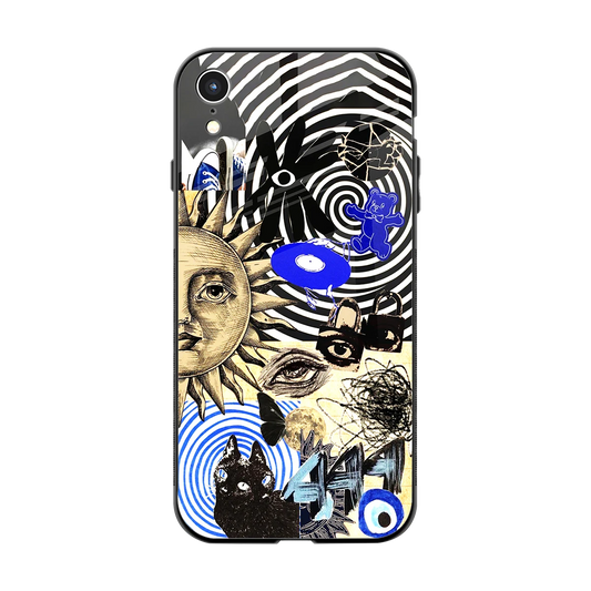 Psychedelic Vibes back phone cover | glass case for iphone xr