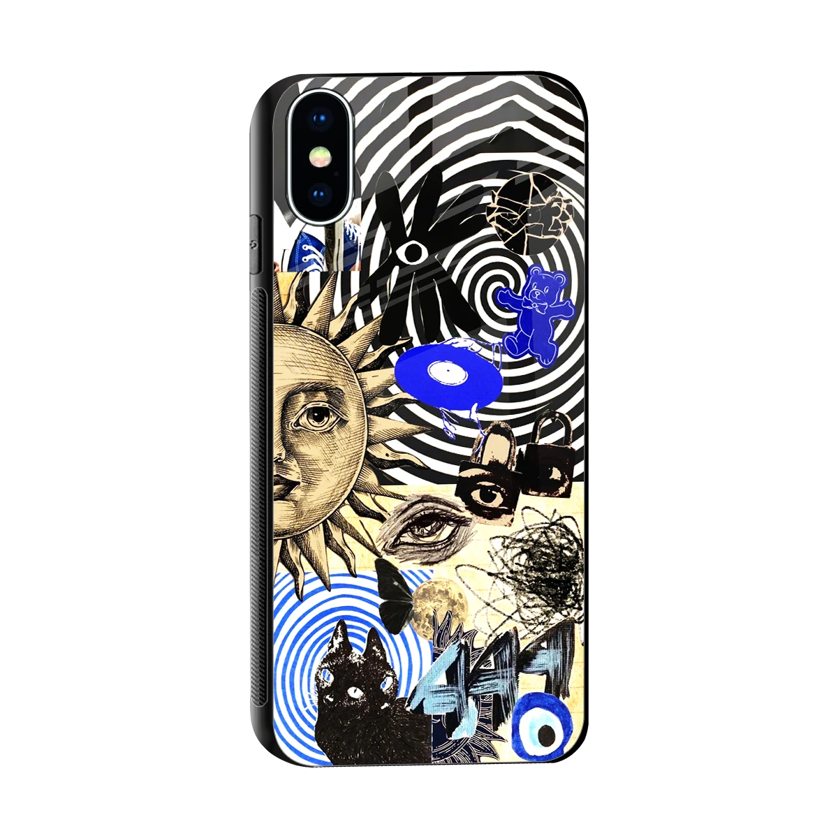 Psychedelic Vibes sleek iphone xs cover with tempered glass back and TPU edges