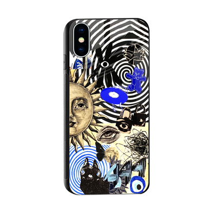 Psychedelic Vibes sleek iphone xs cover with tempered glass back and TPU edges