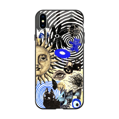 Psychedelic Vibes back phone cover | glass case for iphone xs max