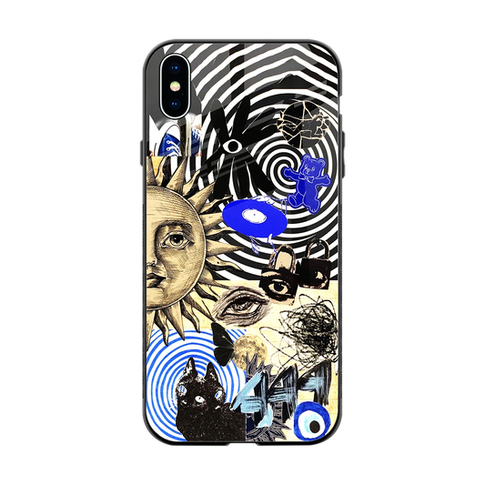 Psychedelic Vibes back phone cover | glass case for iphone xs max