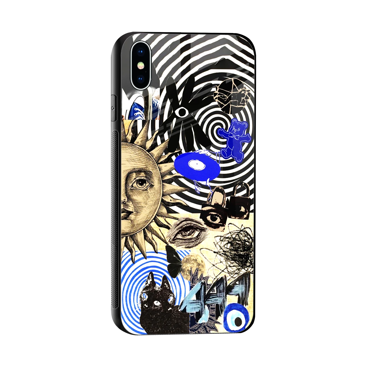 Psychedelic Vibes sleek iphone xs max cover with tempered glass back and TPU edges
