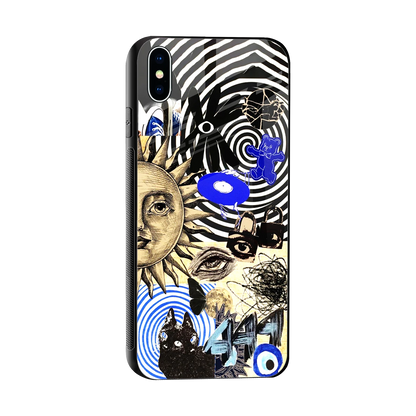 Psychedelic Vibes sleek iphone xs max cover with tempered glass back and TPU edges