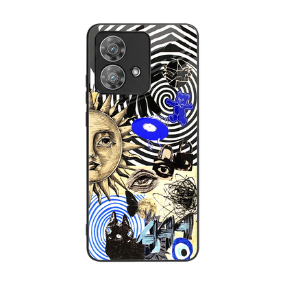 Psychedelic Vibes back phone cover | glass case for motorola edge 40 neo 5g
