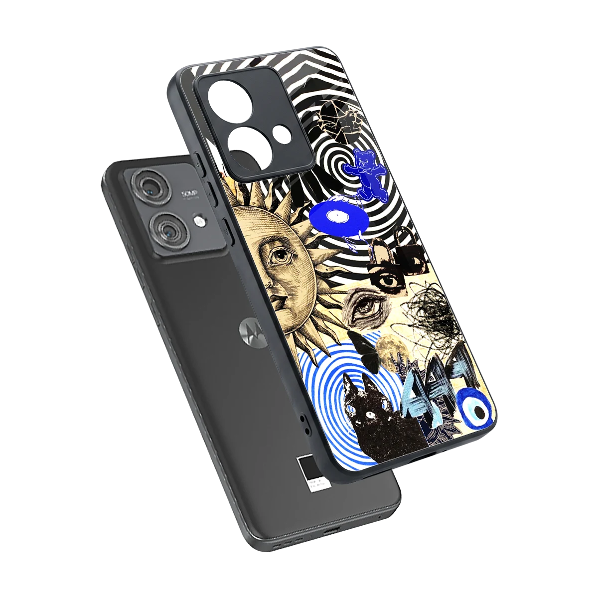 Psychedelic Vibes sleek motorola edge 40 neo 5g cover with tempered glass back and TPU edges