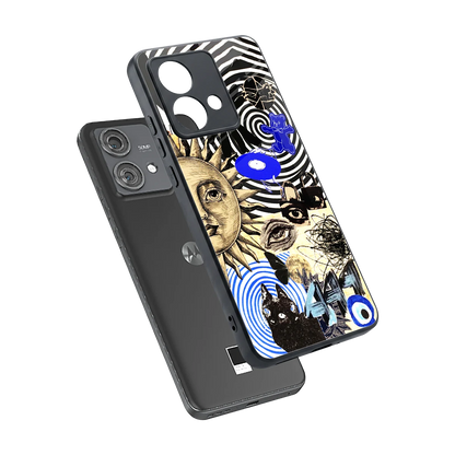 Psychedelic Vibes sleek motorola edge 40 neo 5g cover with tempered glass back and TPU edges