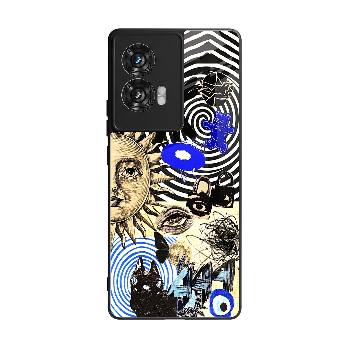 Psychedelic Vibes back phone cover | glass case for motorola edge 50 fusion
