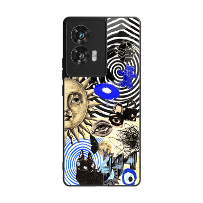 Psychedelic Vibes back phone cover | glass case for motorola edge 50 fusion
