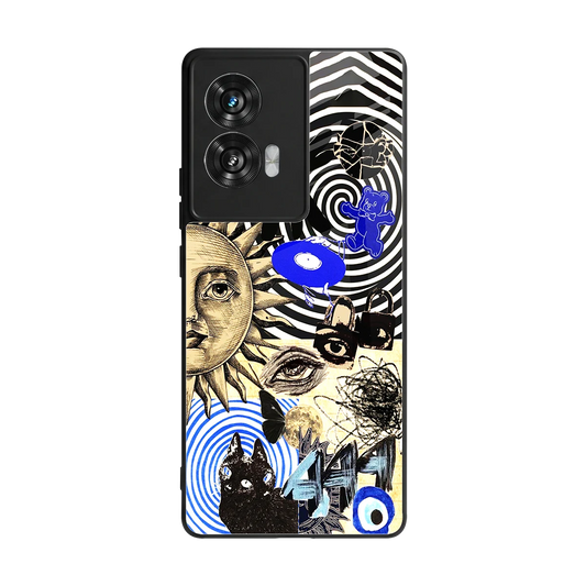 Psychedelic Vibes back phone cover | glass case for motorola edge 50 fusion