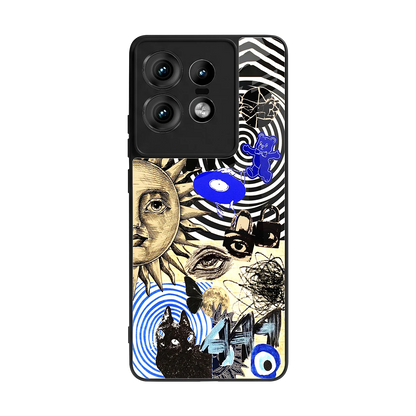 Psychedelic Vibes back phone cover | glass case for motorola edge 50 pro