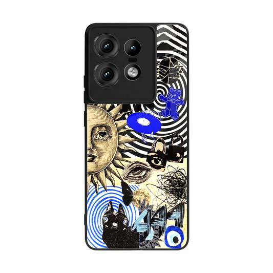 Psychedelic Vibes back phone cover | glass case for motorola edge 50 pro