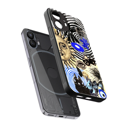 Psychedelic Vibes sleek nothing phone 2 cover with tempered glass back and TPU edges