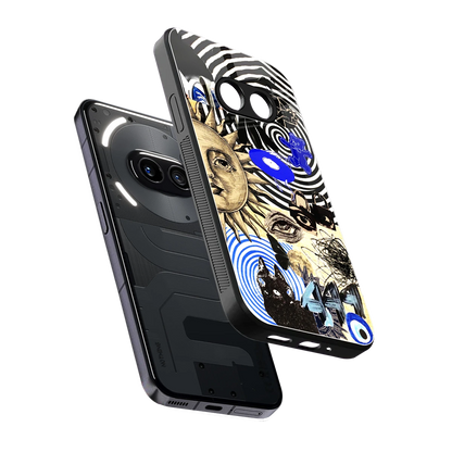 Psychedelic Vibes sleek nothing phone 2a plus cover with tempered glass back and TPU edges