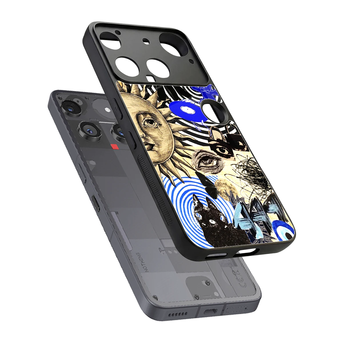 Psychedelic Vibes sleek nothing phone 3 cover with tempered glass back and TPU edges