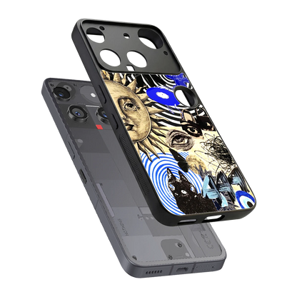 Psychedelic Vibes sleek nothing phone 3 cover with tempered glass back and TPU edges