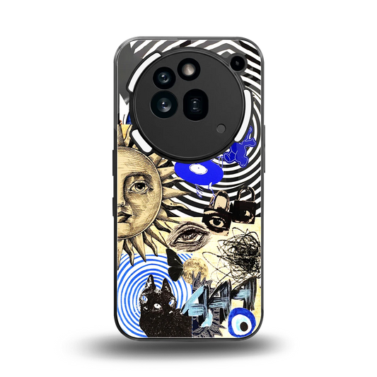 Psychedelic Vibes back phone cover | glass case for nothing phone 3a pro