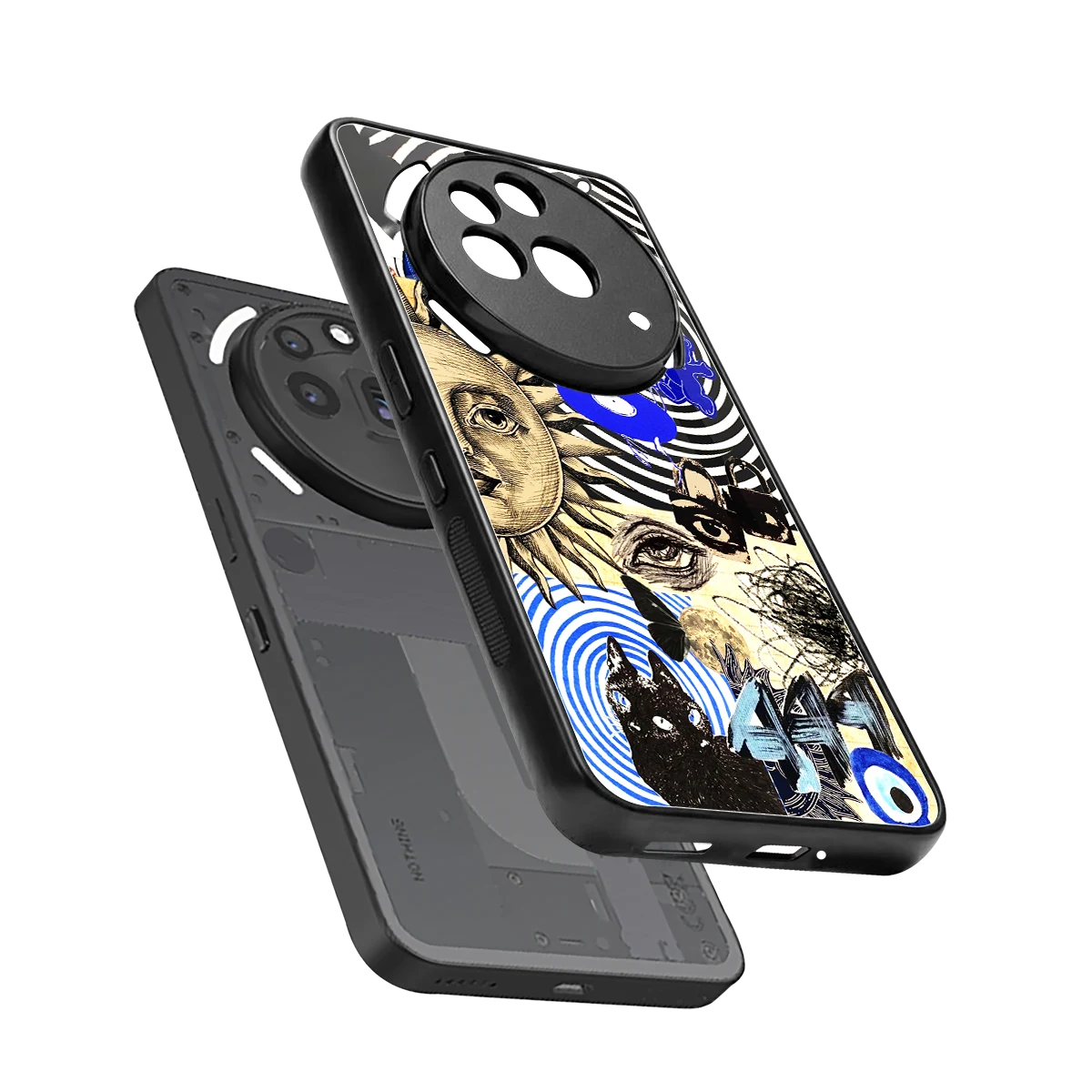 Psychedelic Vibes sleek nothing phone 3a pro cover with tempered glass back and TPU edges