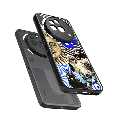 Psychedelic Vibes sleek nothing phone 3a pro cover with tempered glass back and TPU edges