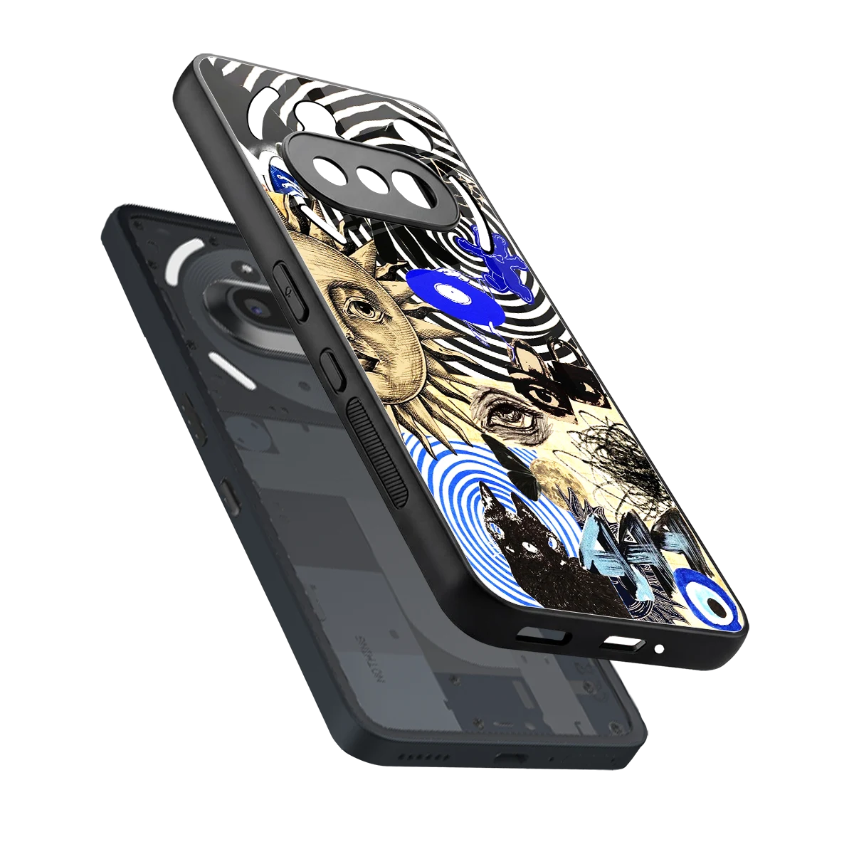 Psychedelic Vibes sleek nothing phone 3a cover with tempered glass back and TPU edges
