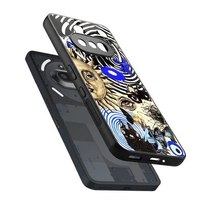 Psychedelic Vibes sleek nothing phone 3a cover with tempered glass back and TPU edges