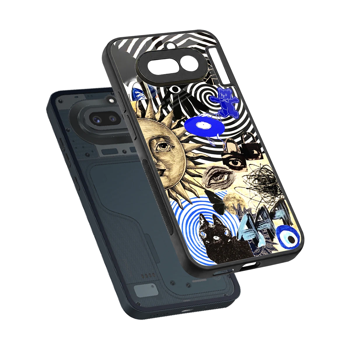 Psychedelic Vibes sleek nothing phone 4a cover with tempered glass back and TPU edges