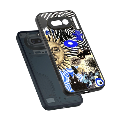 Psychedelic Vibes sleek nothing phone 4a cover with tempered glass back and TPU edges
