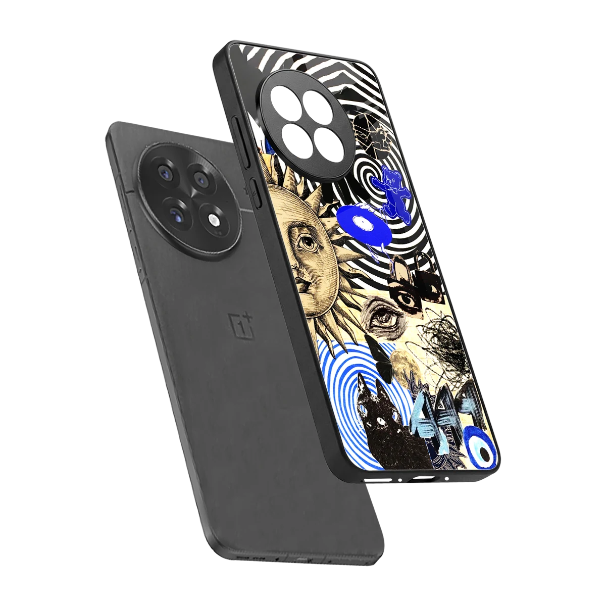 Psychedelic Vibes sleek oneplus 13r cover with tempered glass back and TPU edges