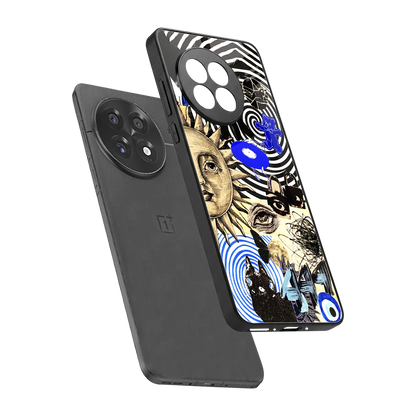 Psychedelic Vibes sleek oneplus 13r cover with tempered glass back and TPU edges