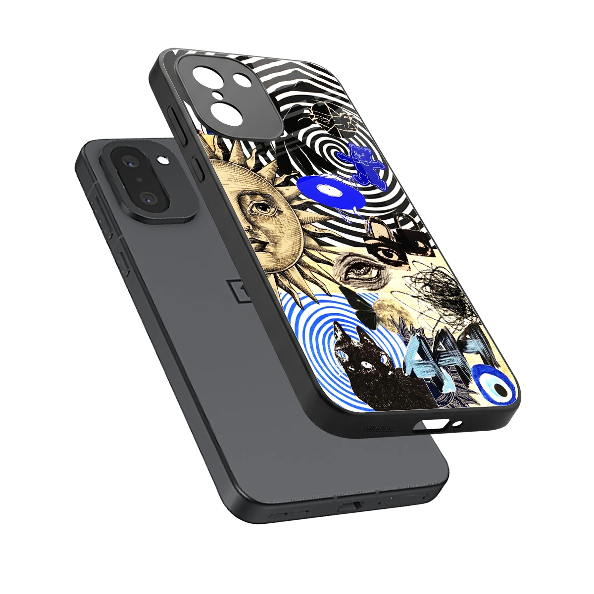 Psychedelic Vibes sleek oneplus 15r cover with tempered glass back and TPU edges