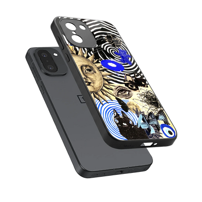 Psychedelic Vibes sleek oneplus 15r cover with tempered glass back and TPU edges