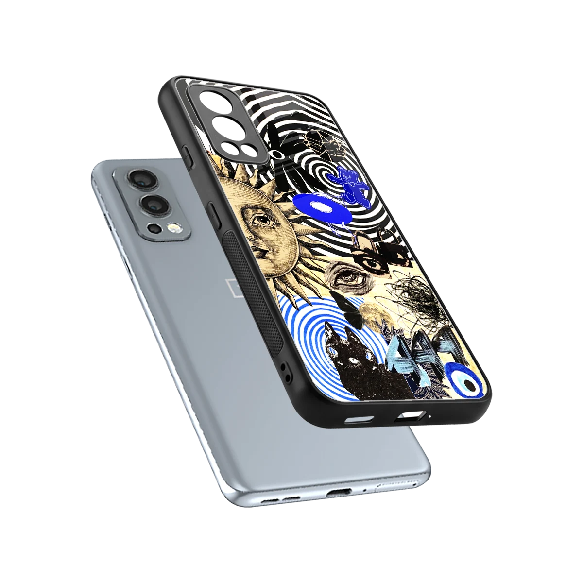 Psychedelic Vibes sleek oneplus nord 2 cover with tempered glass back and TPU edges