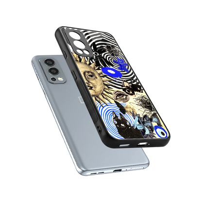 Psychedelic Vibes sleek oneplus nord 2 cover with tempered glass back and TPU edges
