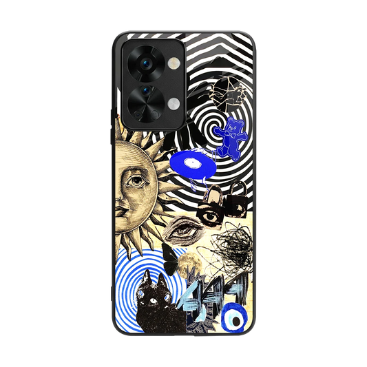 Psychedelic Vibes back phone cover | glass case for oneplus nord 2t