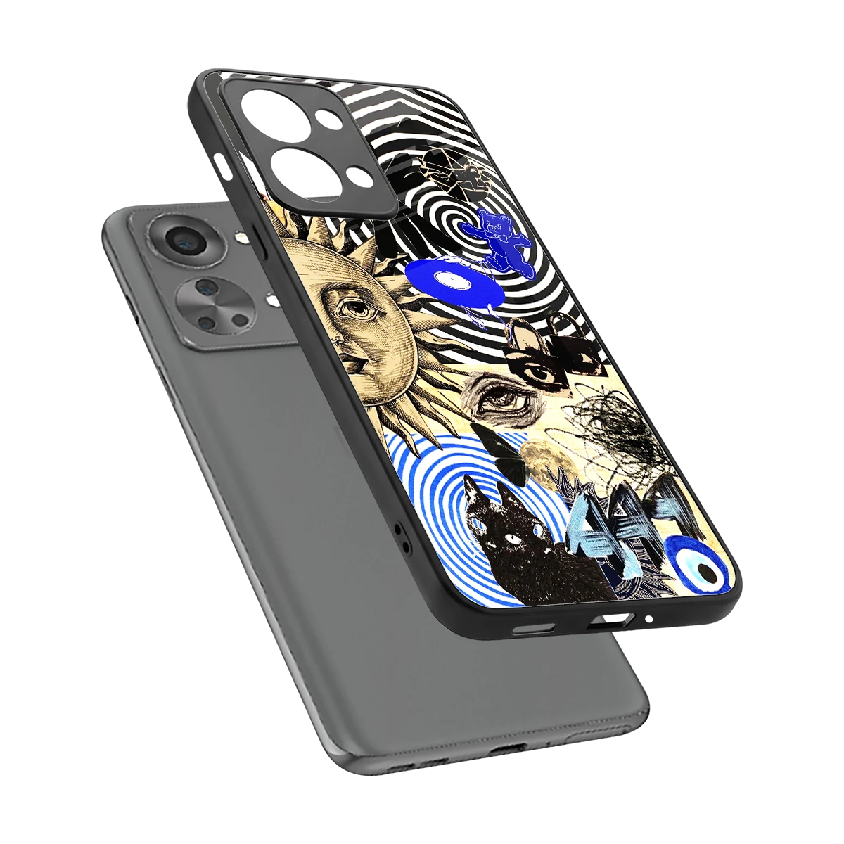 Psychedelic Vibes sleek oneplus nord 2t cover with tempered glass back and TPU edges