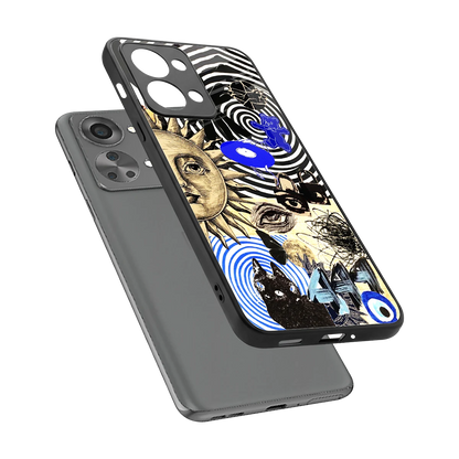 Psychedelic Vibes sleek oneplus nord 2t cover with tempered glass back and TPU edges
