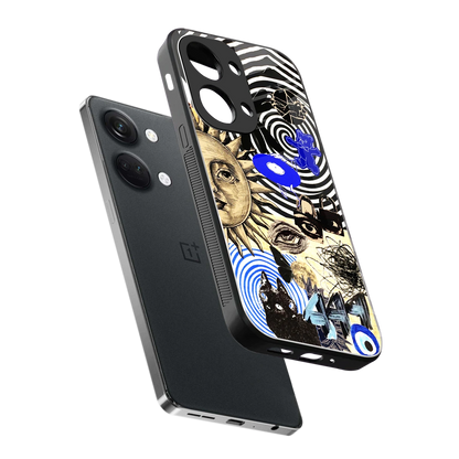 Psychedelic Vibes sleek oneplus nord 3 cover with tempered glass back and TPU edges