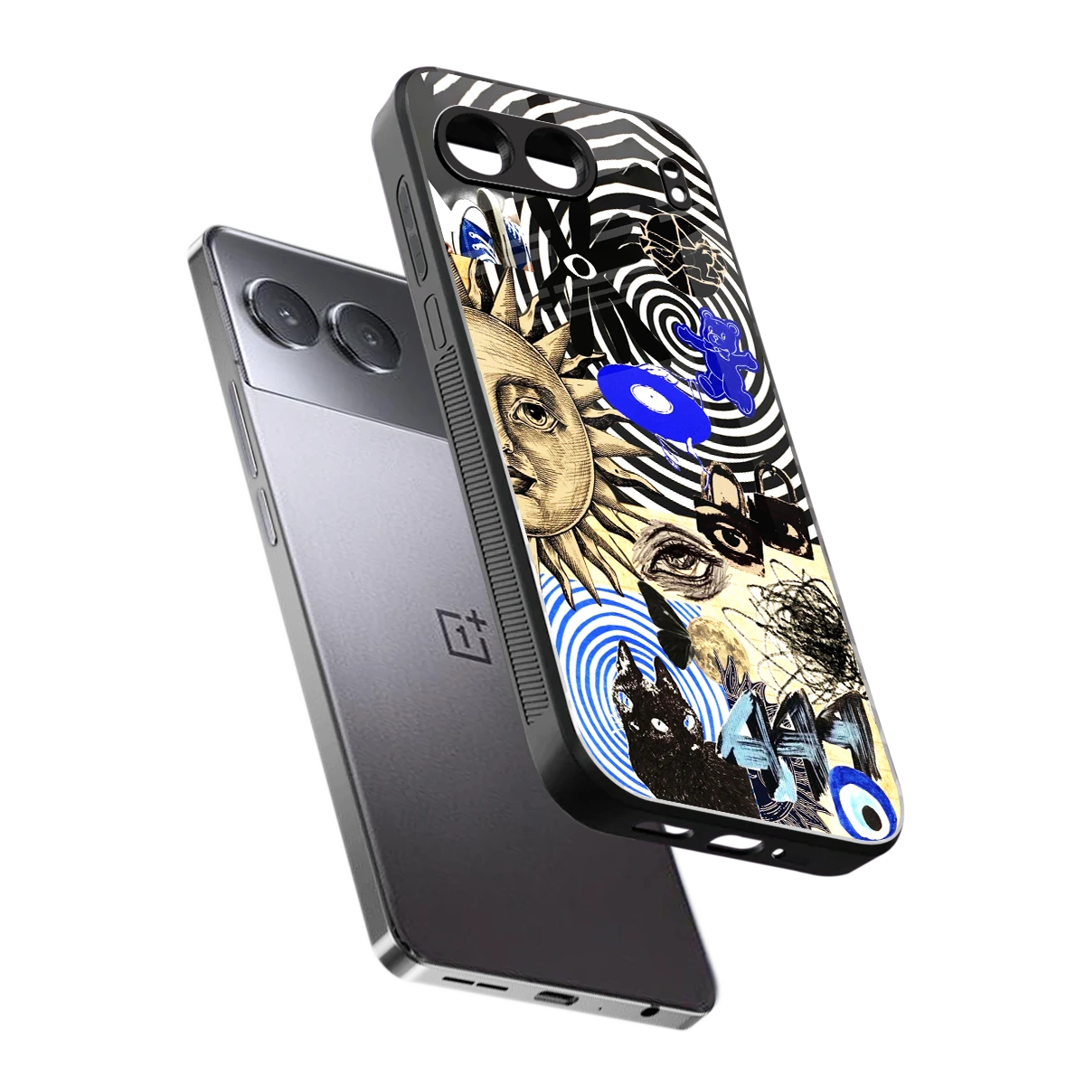 Psychedelic Vibes sleek oneplus nord 4 cover with tempered glass back and TPU edges
