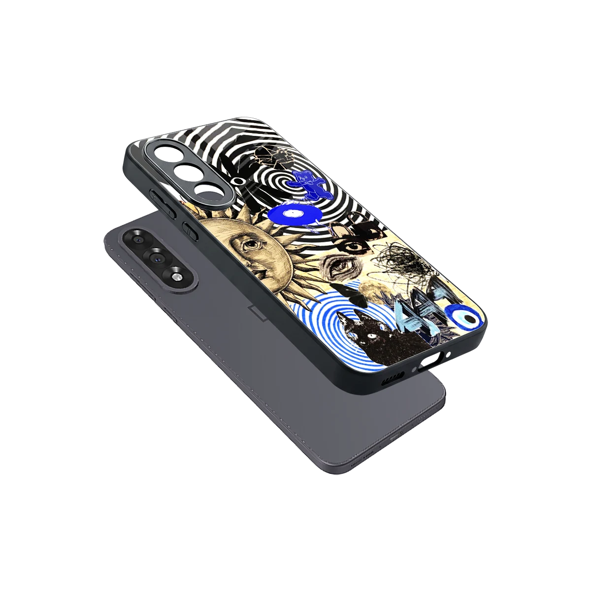 Psychedelic Vibes sleek oneplus nord 5 cover with tempered glass back and TPU edges