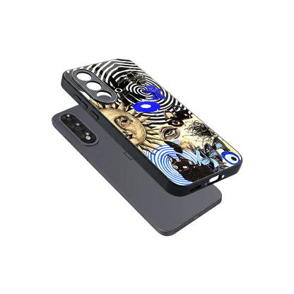 Psychedelic Vibes sleek oneplus nord 5 cover with tempered glass back and TPU edges