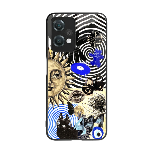 Psychedelic Vibes back phone cover | glass case for oneplus nord ce 2 lite