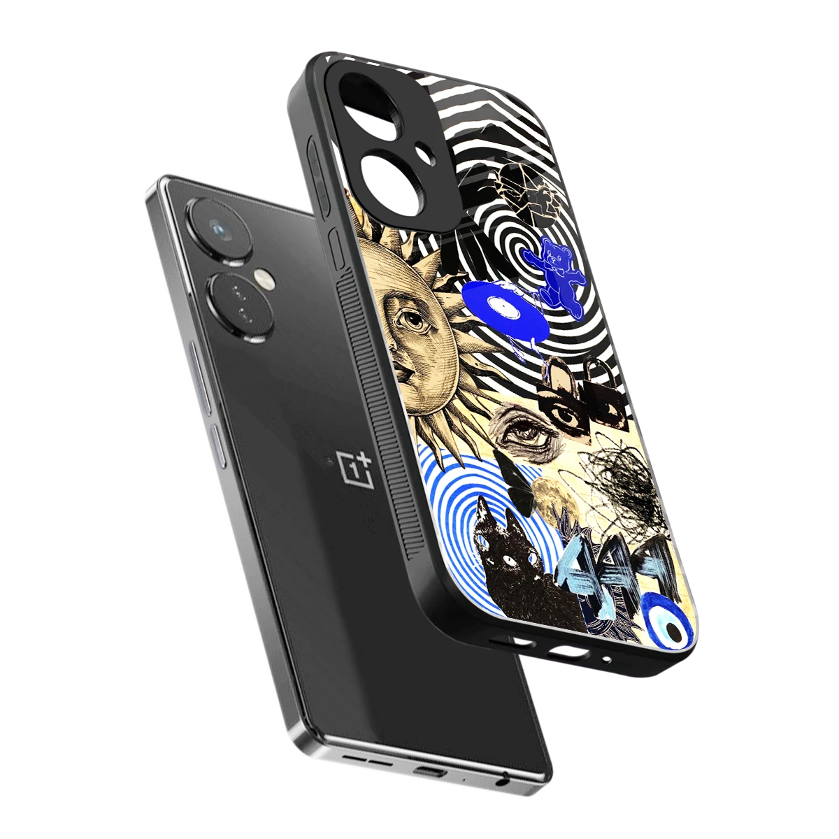 Psychedelic Vibes sleek oneplus nord ce 3 cover with tempered glass back and TPU edges