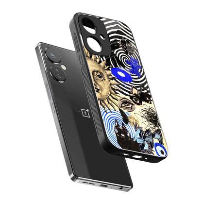 Psychedelic Vibes sleek oneplus nord ce 3 cover with tempered glass back and TPU edges