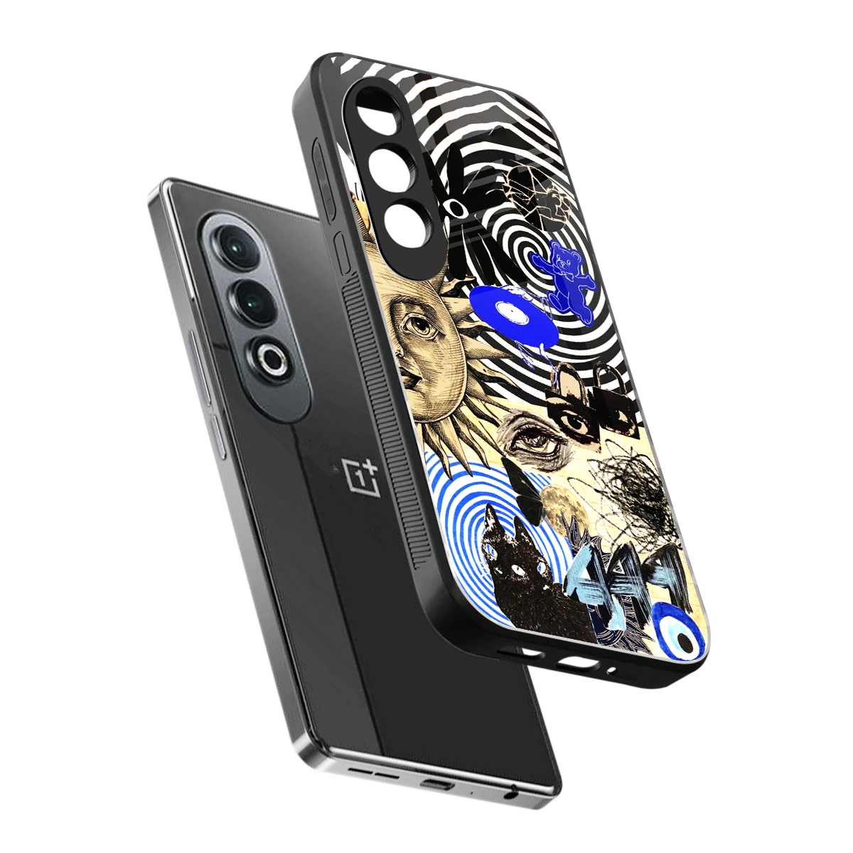 Psychedelic Vibes sleek oneplus nord ce 4 cover with tempered glass back and TPU edges