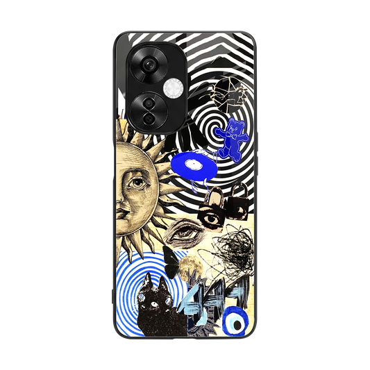 Psychedelic Vibes back phone cover | glass case for oneplus nord ce 3 lite