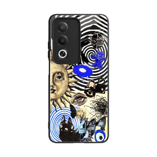 Psychedelic Vibes back phone cover | glass case for oppo a3 pro
