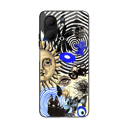 Psychedelic Vibes back phone cover | glass case for oppo a5x 5g