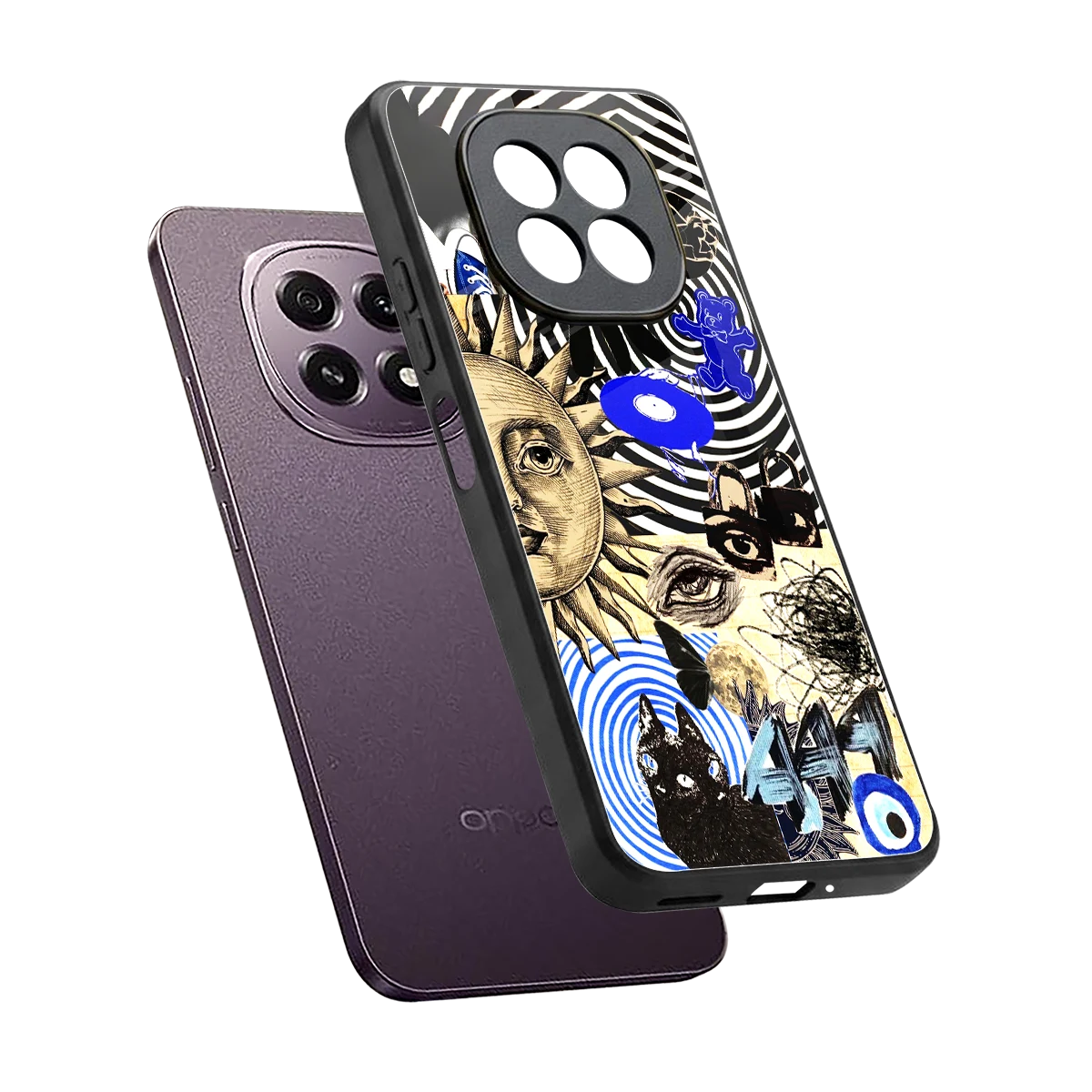 Psychedelic Vibes sleek oppo f29 5g cover with tempered glass back and TPU edges